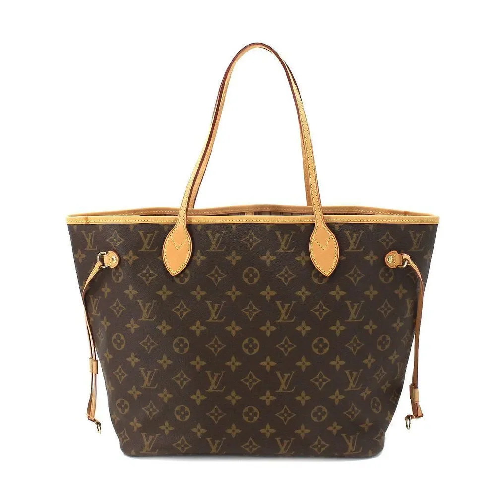 Louis Vuitton Monogram Neverfull MM Tote Bag Brown Beige